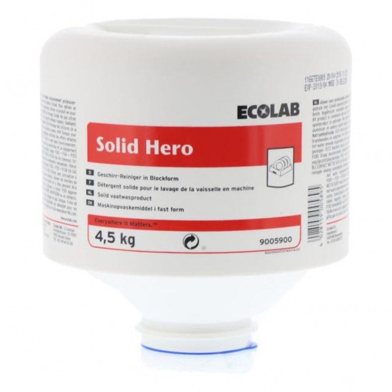 Ecolab Solid Hero Απορρυπαντικό Πλυντηρίου Πιάτων και Ποτηριών σε Πάστα 4,5kg